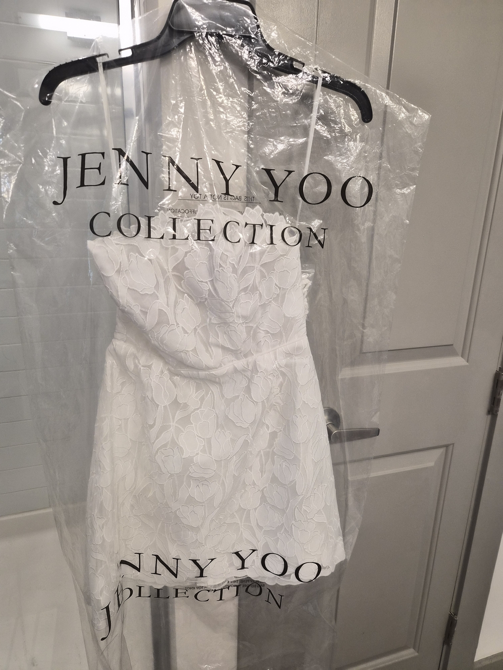 Jenny Yoo White Lace Cocktail Dress